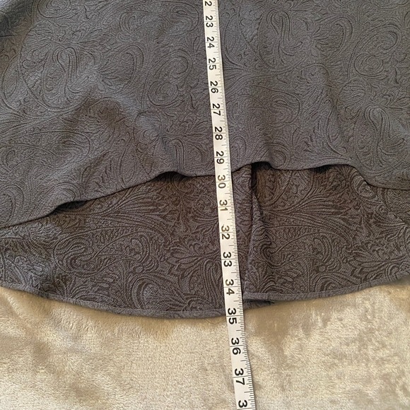 Tailor B. Moss Skirt Sz 10 Grey Paisley Jacquard High Low Mermaid Ruffle Midi - Picture 7 of 9